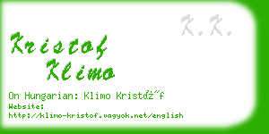 kristof klimo business card